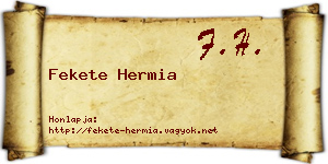 Fekete Hermia névjegykártya
